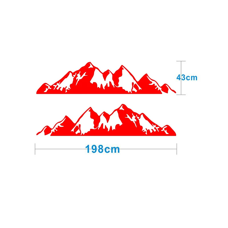 

New Hot Sell 2x Black/white/red/Reflective Silver Snow Mountain Sticker KK Vinyl Decal for JDM SUV RV VAN Mountain
