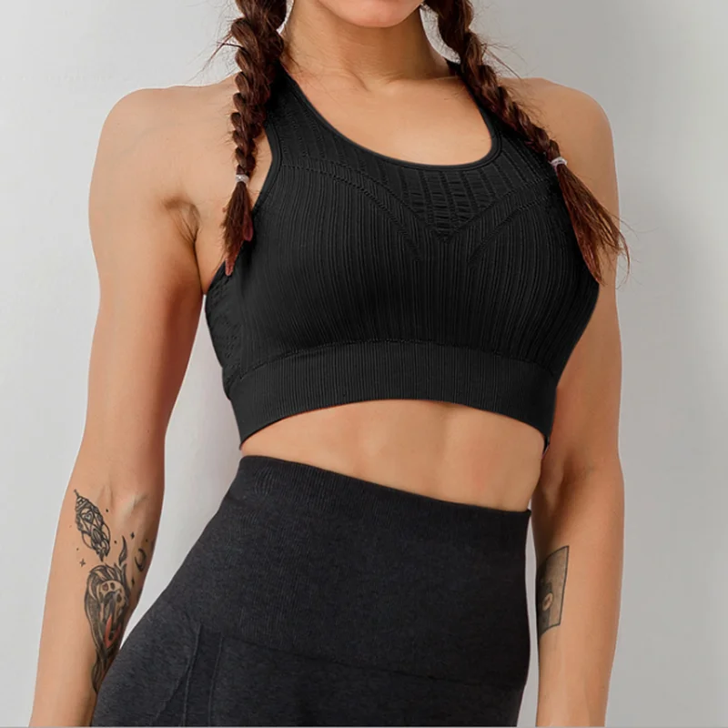 Женский сетчатый дышащий Быстросохнущий ударопрочный спортивный бюстгальтер