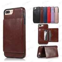 luxury case for iphone 7 plus full protection leather flip wallet phone case for iphone 7 invisible bracket shockproof slot