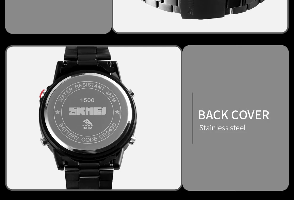 SKMEI Smart Bluetooth креативные модные спортивные наручные часы для мужчин Стальной ремешок калорий шагомер Удаленная камера Цифровые часы