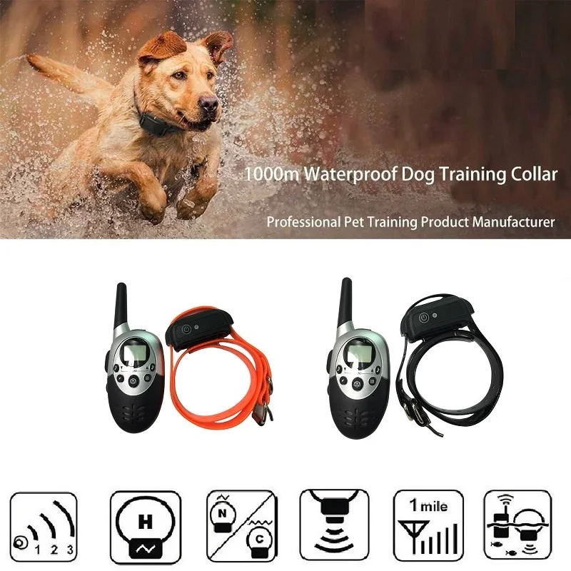 Водонепроницаемый перезаряжаемый ошейник для дрессировки собак с дистанционным