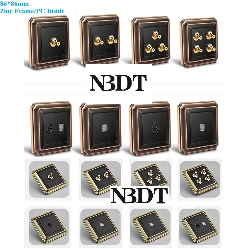 Красный Бронзовый цинковый настенный переключатель Ручка Классический Античный