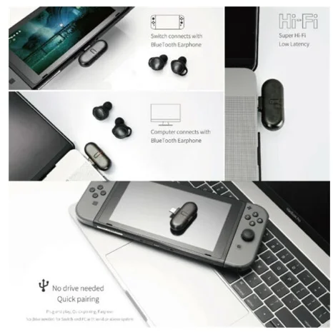 Беспроводной Bluetooth-адаптер Gulikit Route + PRO CSR 2 1 EDR Type-C USB-адаптер аудиопередатчик