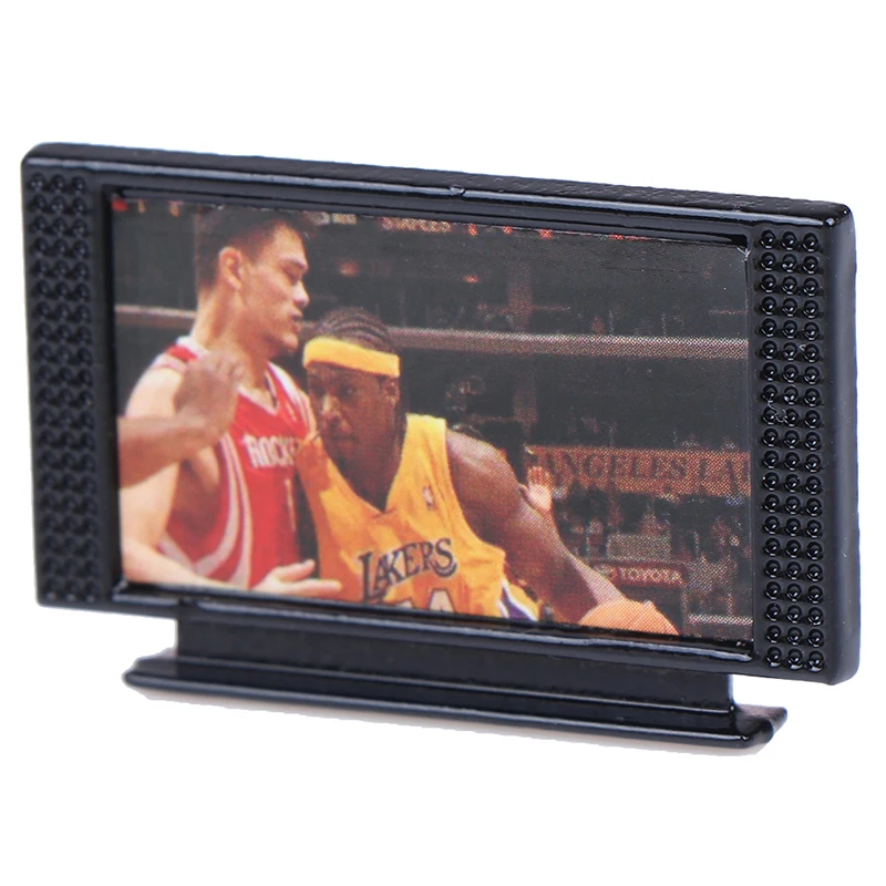 

1Set Dollhouse Miniature Wide Screen Television Flat-Panel LCD TV Remote Gray Classic Pretend Play Toys for Child
