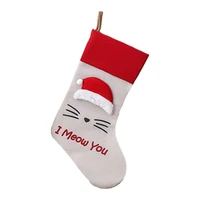 h55e pet dog cat paw christmas stockings big 18 xmas holiday hanging socks treat bag for fireplace tree home party decoration