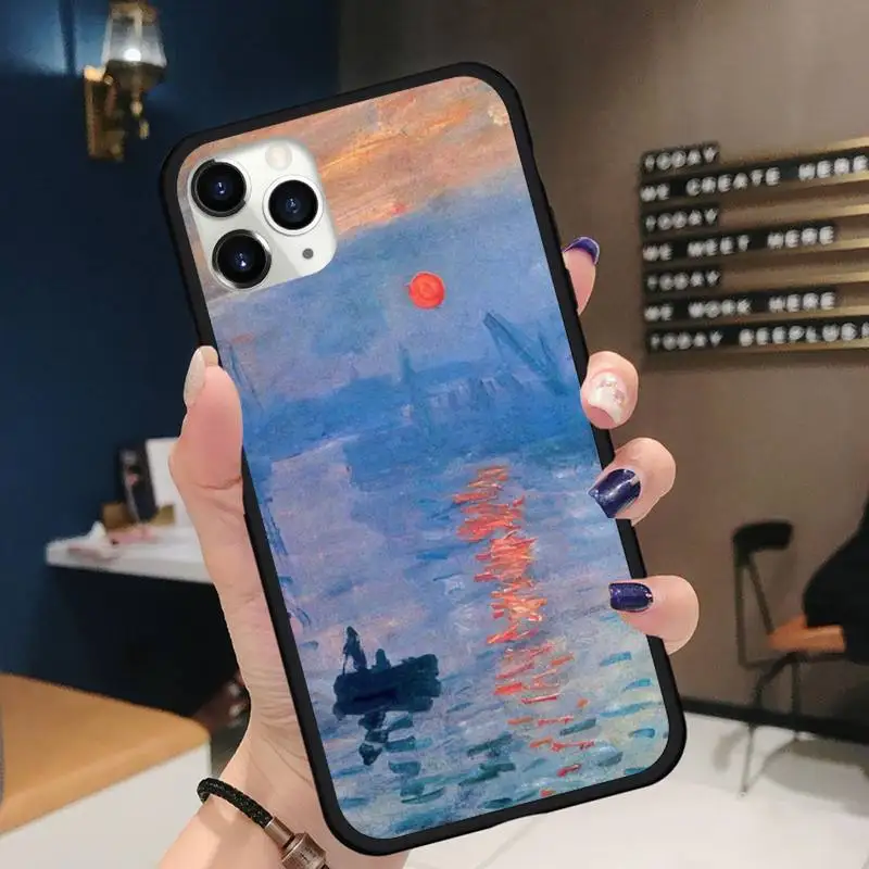 

Art Oil Painting Phone Case for iPhone 11 12 pro XS MAX 8 7 6 6S Plus X 5S SE 2020 XR Soft silicone
