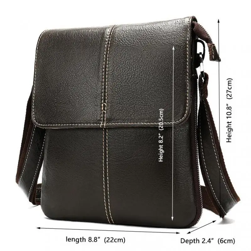 

YourSeason Genuine Leather Men Messenger HandBag 2021 Retro Small Flap Soft Cowhide Boys Casual Shoulder Crossbody Bags