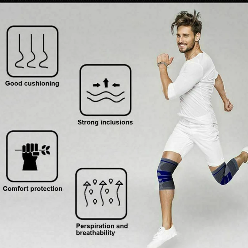 1 шт. силиконовый пружинный наколенник наколенники спортивная поддержка защита