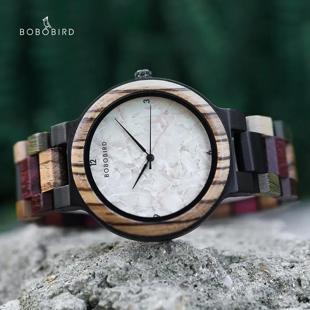 

reloj hombre BOBO BIRD Wood Watch Reloj para hombres Handmade Men Quartz Wristwatch Auto Date Colorful Bracelet Customized