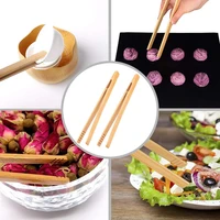 4pcs bamboo food clip toaster salad cake tea tweezer clamp tongs cooking tool