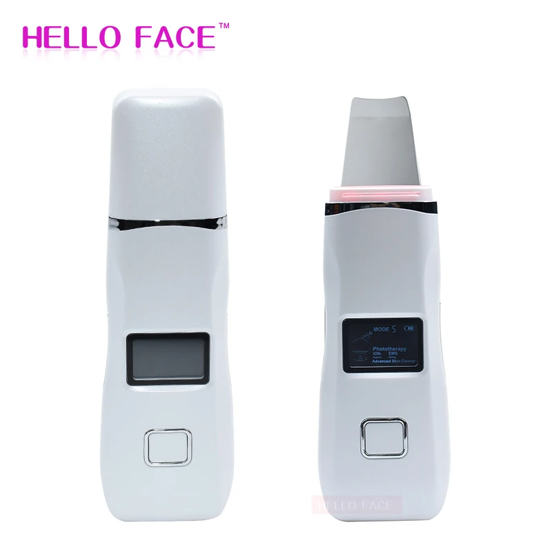 Ультразвуковой ионный скребок для кожи аппарат очищения лица шпатель очиститель