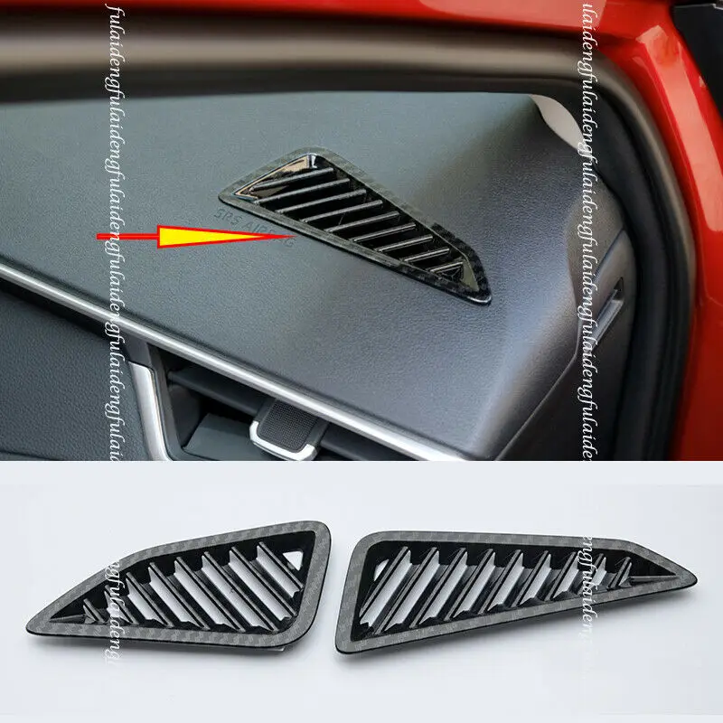 

For Toyota Corolla 2019-2020 Carbon fiber Look Inner dashboard L&R air outlet vent Moulding Cover Trim Car Accessories