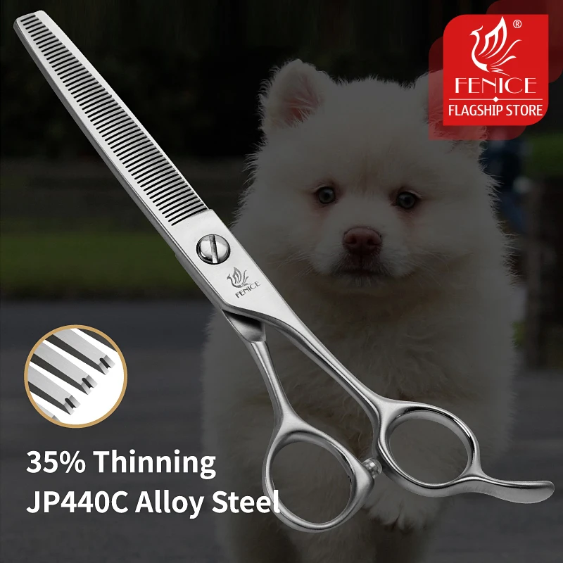Taxa de Desbaste Fenice Profissional Polegada Cães Gromming Tesoura Aparador Desbaste Tesouras 35% Jp440c Aço Groomer 6.5 Pet