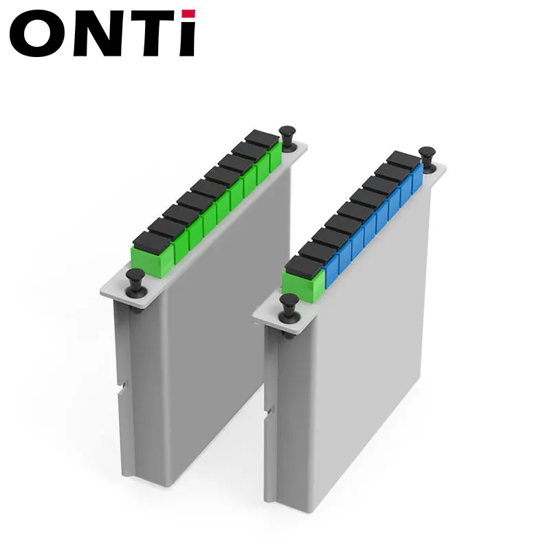 onti 10pcspack sc apc plc 1x8 splitter fiber optical box ftth plc splitter box with 1x8 planar waveguide type optical splitter free global shipping