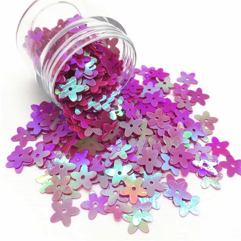 10 мм плоские цветы пять лепестков свободные ПВХ блестки шитье свадебное платье