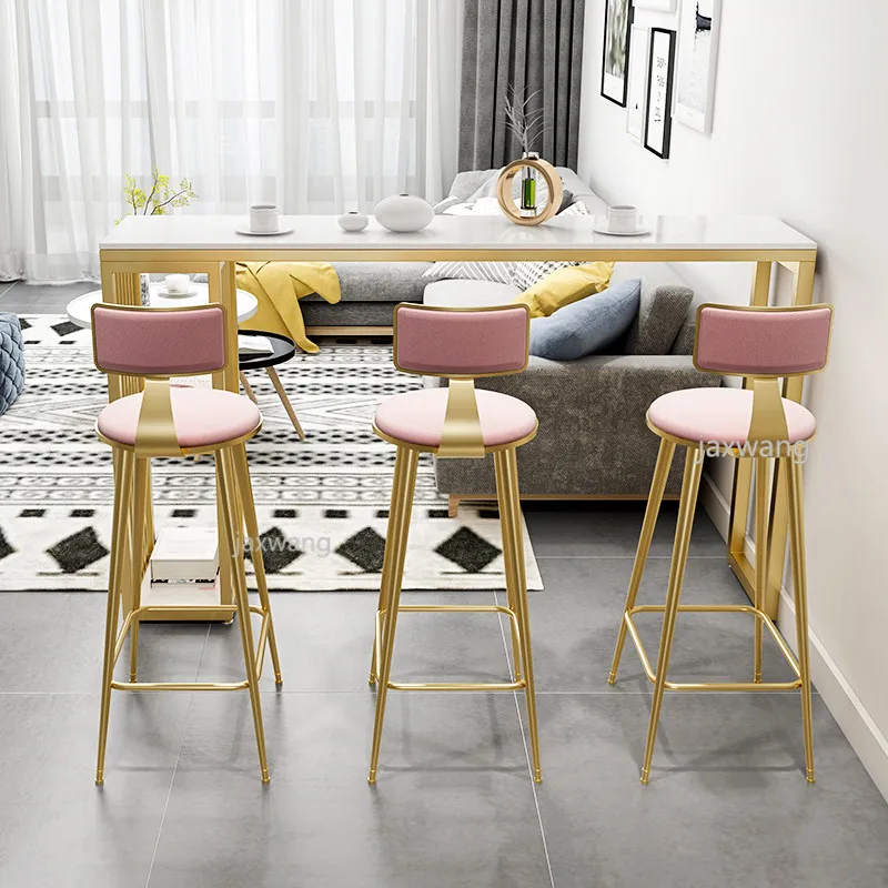 Скандинавский барный табурет из кованого железа Ins креативный стол золотой