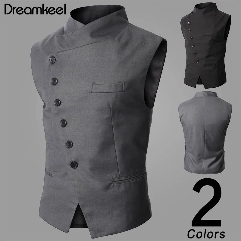 Мужской жилет модный бренд мужской высокое качество черный серый деловой костюм