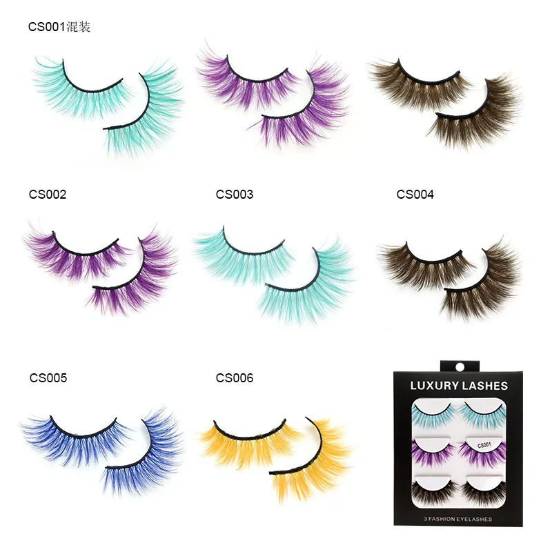 

3D Mink Lashes Wholesale Natural Long Thick Fluffy Colorful False Eyelashes Lash Extension Supplies Makeup