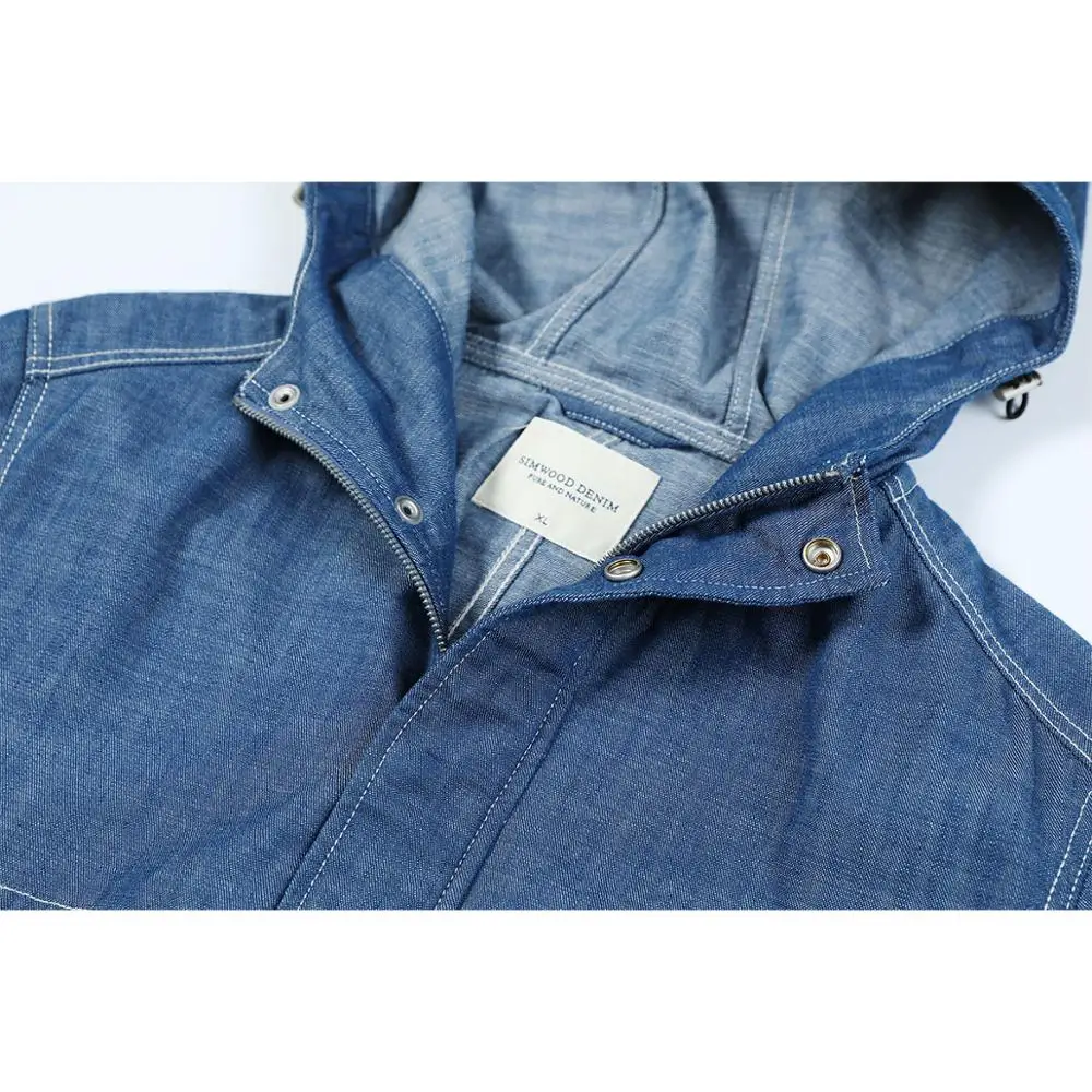 Мужская куртка пуловер с капюшоном SIMWOOD демисезонная курточка молнией в половину