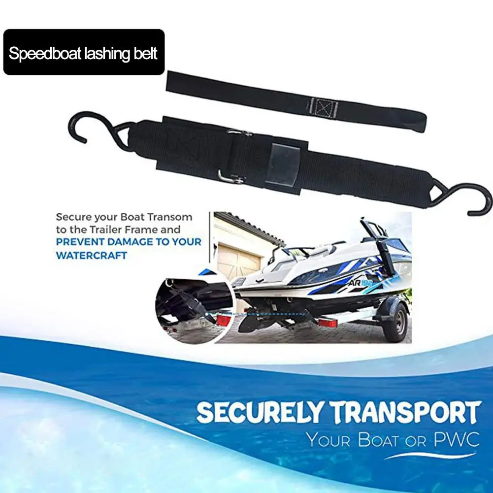 

120x5cm Boat Winch Strap Set With Hook Speedboat Yacht Trailer Tow Straps Universal Car Racing Tow Ropes Anti-Scratch
