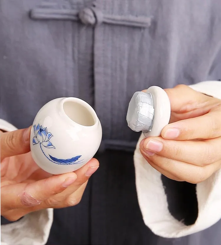 6 узоров компактный керамический контейнер для чая таблеток портативная