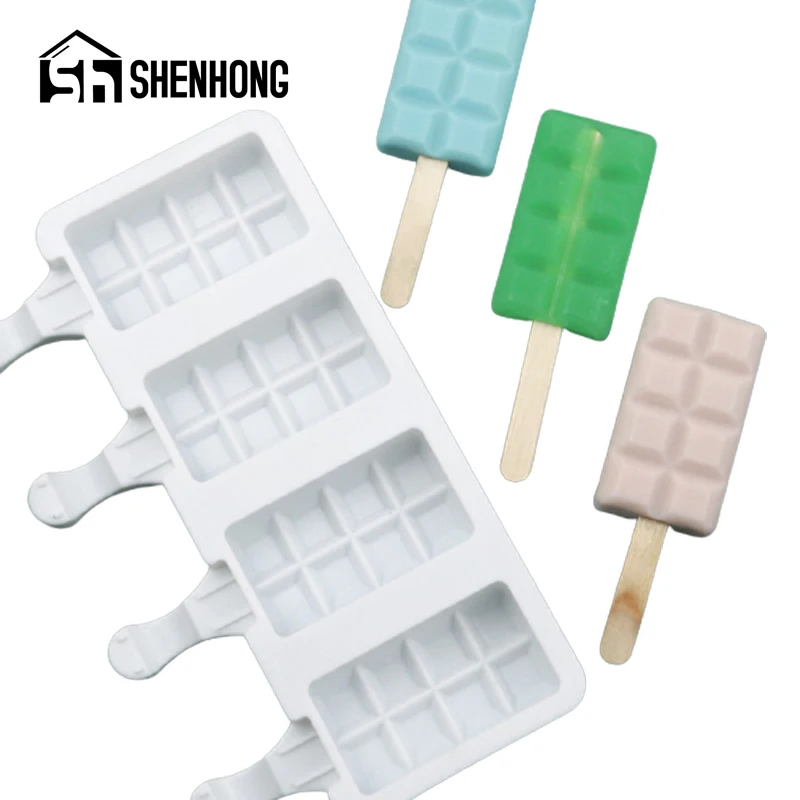 

SHENHONG Силиконовые Формочки Для Мороженого 4 полости летние диспенсер для охлажденных напитков ребенка десерт поднос кубика молока сока моро...