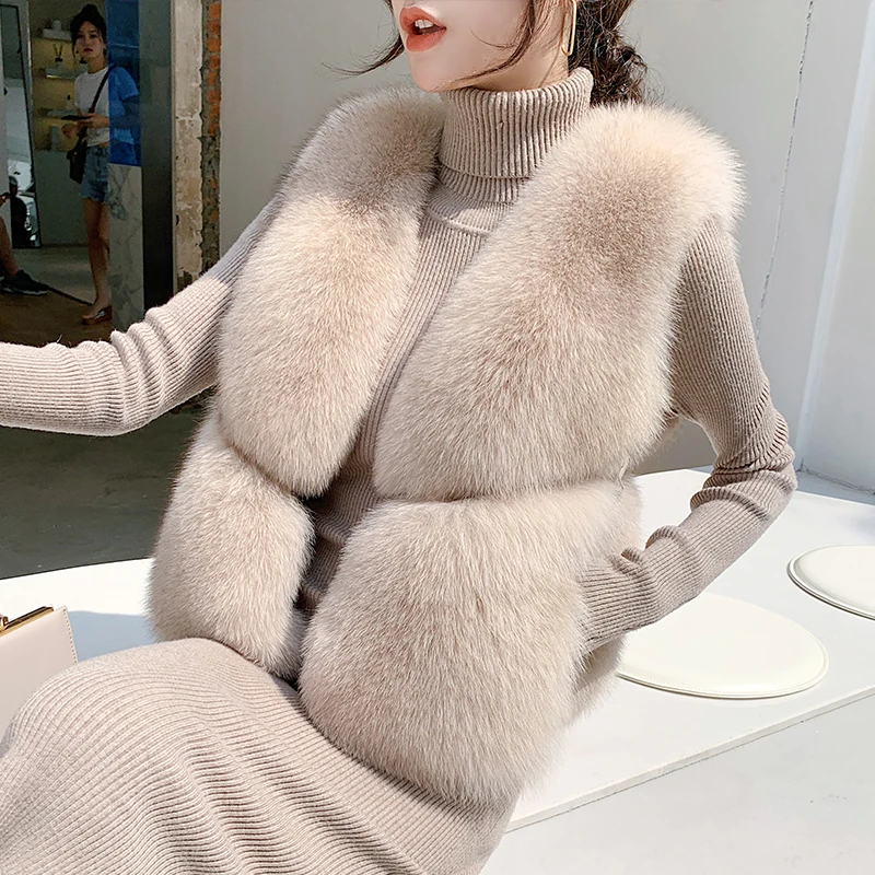 real fur fox fur coat design ladies winter really fox fur coat detachable real fur coat women short fur vest waistcoats