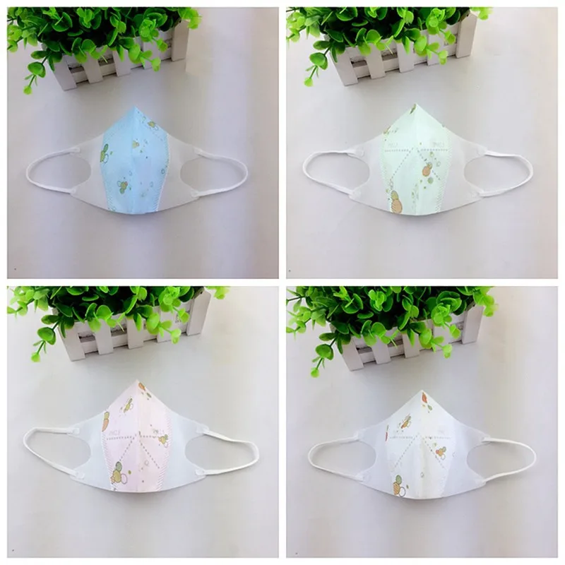 5pcs Child Folding Nonwoven Dust Anti Fog Disposable Mask Cute Colorful Cartoon Printed 3Layers Respirator | Красота и здоровье