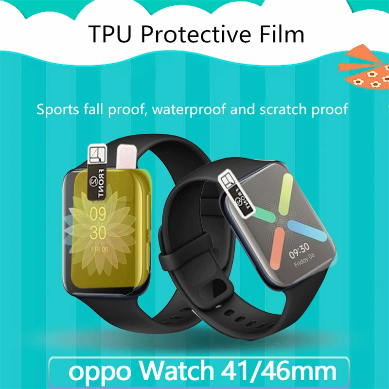 

New 2pcs TPU Protective Film For OPPO Watch Full Cover Screen Protectors Soft TPU Hydrogel Film For OPPO Watch 41mm 46mm