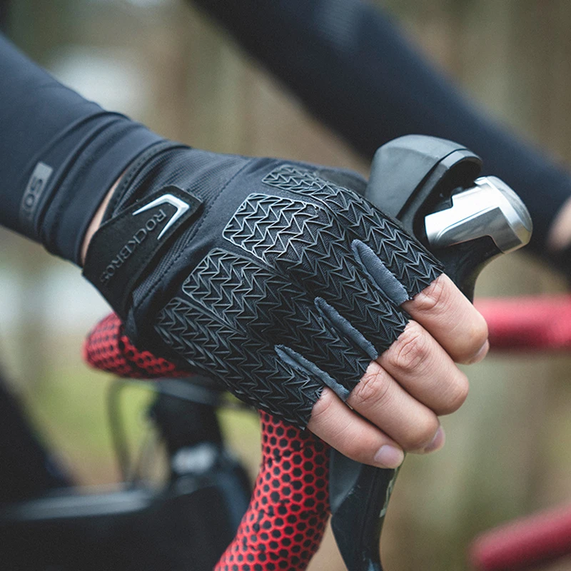 ROCKBROS велосипедные перчатки весна осень на половину пальца противоударные MTB