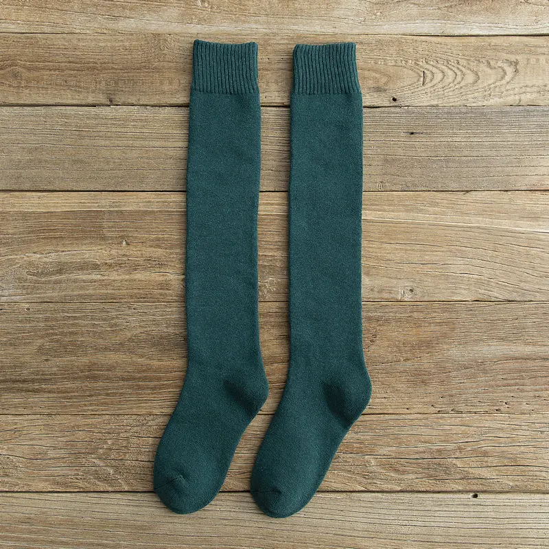 Women green Зимние новые мужские и женские носки хлопковые махровые плотные теплые длинные носки без пятки японские модные носки skarpetki calcetines mujer - Цвет: Women green