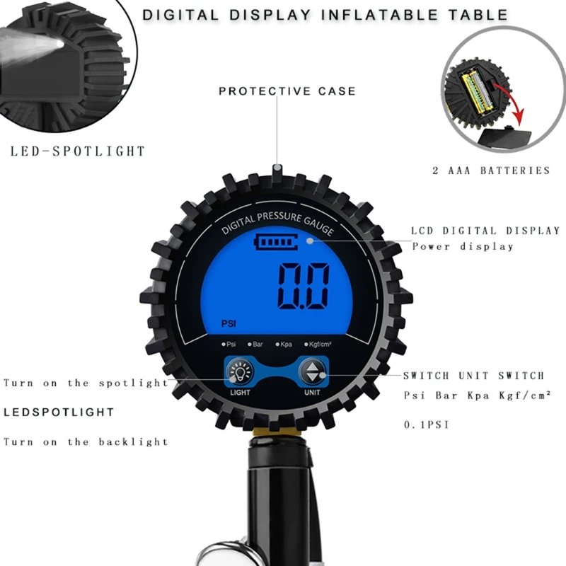 Манометр 3-200 PSI для автомобиля грузовика велосипеда мотоцикла | Инструменты