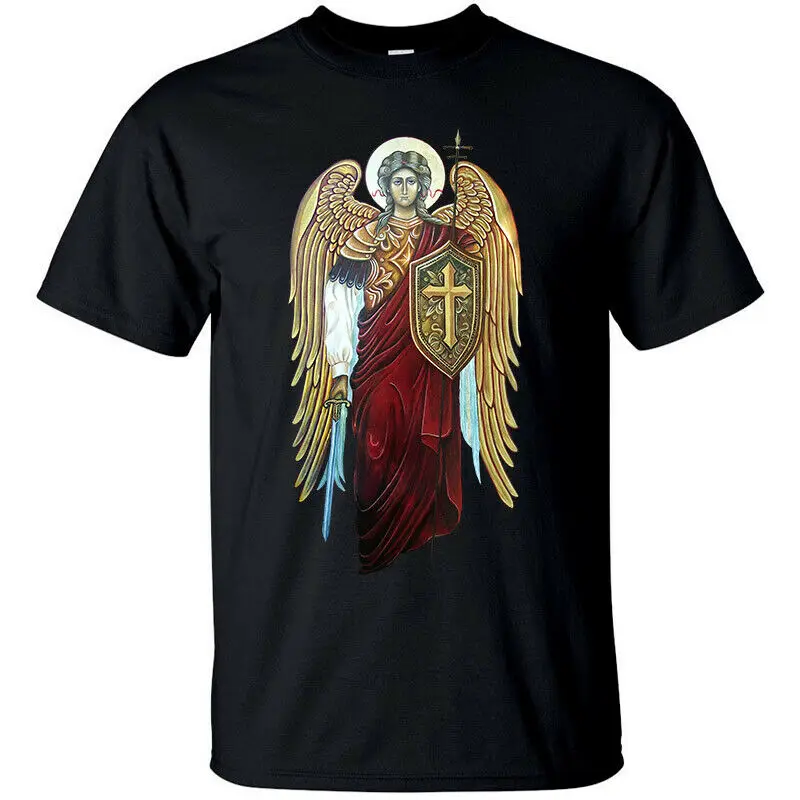 

Saint Michael The Archangel Knight of God. Catholic Christian T-Shirt Summer Cotton Short Sleeve O-Neck Unisex T Shirt New S-3XL