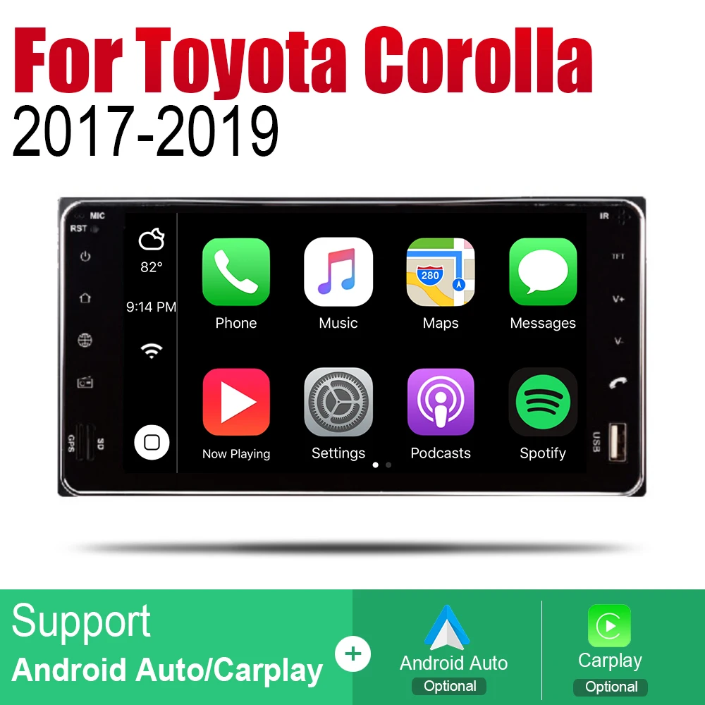 Автомагнитола 2 Din на Android для Toyota Corolla 2017 2018 2019 автомобильный мультимедийный плеер