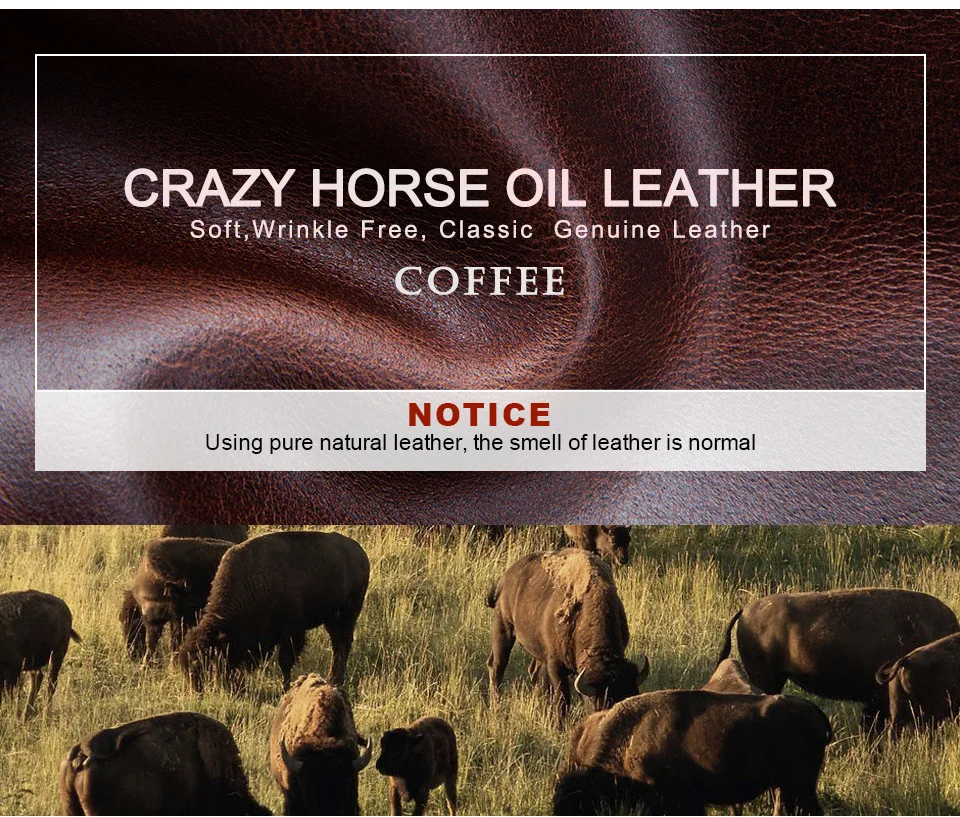 Контакты мужской RFID Блокировка Подлинная Crazy Horse кожаный бумажник маленький кошелек с противоугонной цепочкой