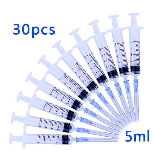 30pcs 5ml Disposable Plastic Veterinary Syringe With Needles For Pet Farm Animal Cat Dog Pig Cattle Sheep Horses 1