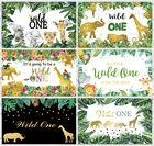 Фон для фотосъемки с изображением джунглей сафари животных детского дня рождения