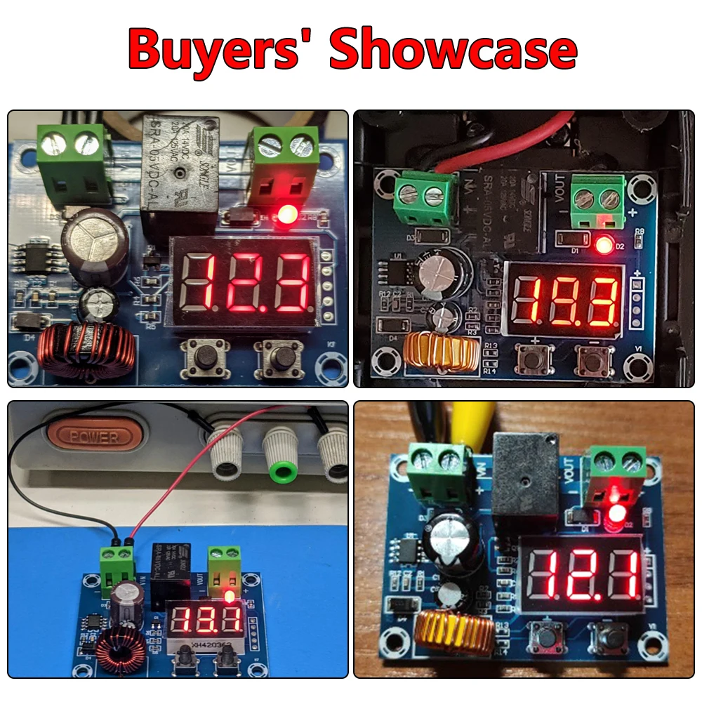 XH-M609 LED Digital Display Low Voltage Cut Off Disconnect Switch Over Discharge Protect Module for 12-36V Lead Acid Li Battery