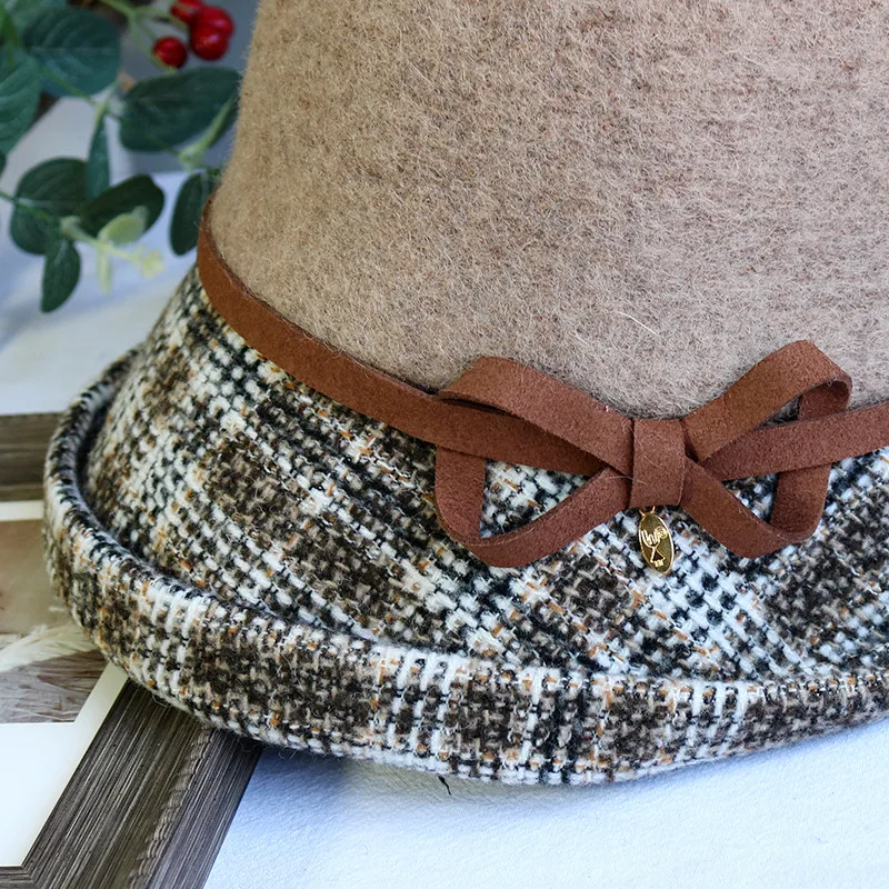 Женская зимняя Панама из натуральной шерсти с регулируемым поясом | Аксессуары