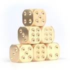 Золотые латунные игральные кости, твердые металлические многогранные Клубные Принадлежности для бара, маджонг, шахматные кости, игровой инструмент