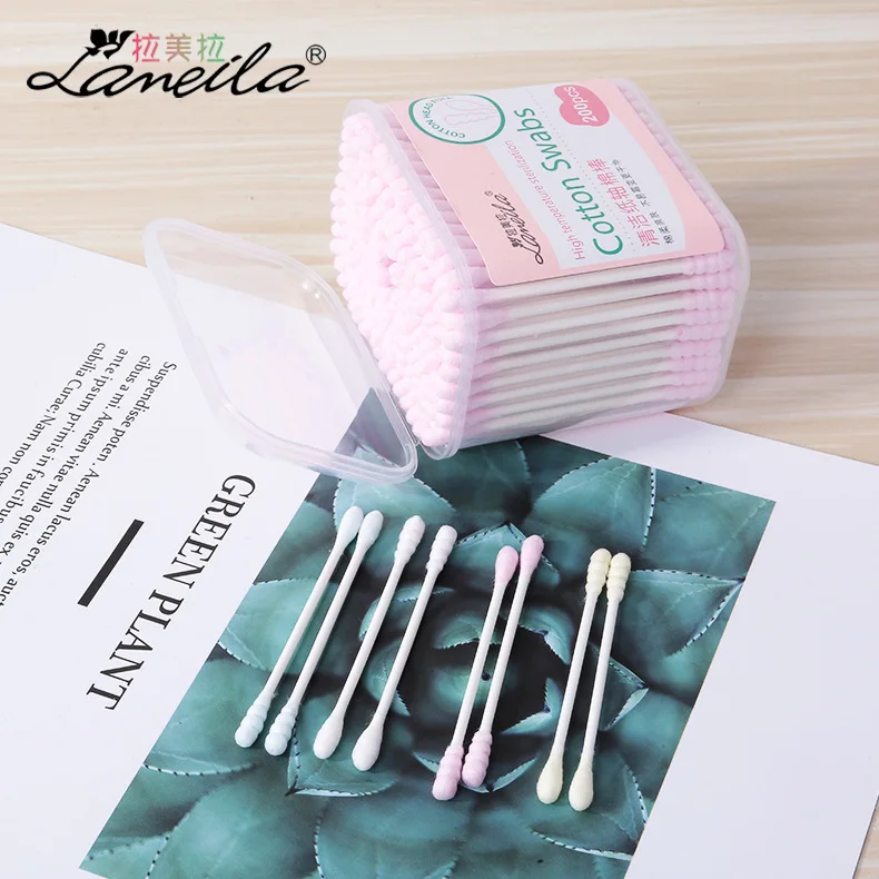 Нетканая тканевая катушка ватные тампоны с двойной головкой спиральные круглым