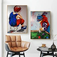 graffiti art boy play golf billiards canvas painting modern pop posters and prints wall art picture for living room home decor