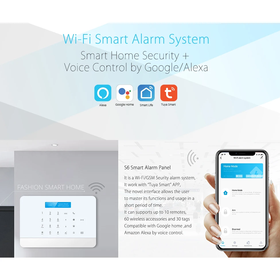 Etiger оригинальный супер комплект S6 Tuya Smart WiFi/GSM охранная уличная сирена
