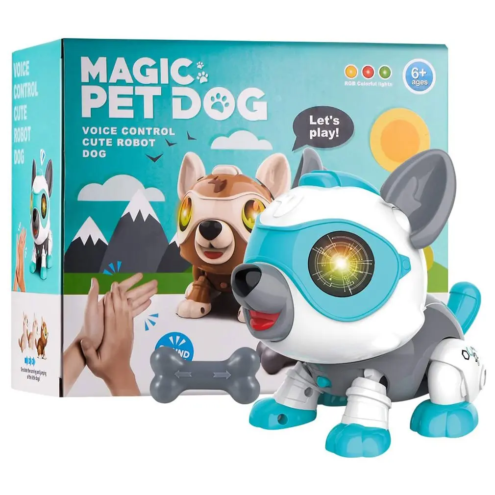 

Робот-собака «сделай сам», поет и танцует, интерактивные игрушки для родителей и детей, интеллектуальный сенсорный датчик с голосовой актив...