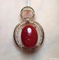 kjjeaxcmy fine jewelry 925 sterling silver inlaid natural gemstone red coral female pendant necklace beautiful support test