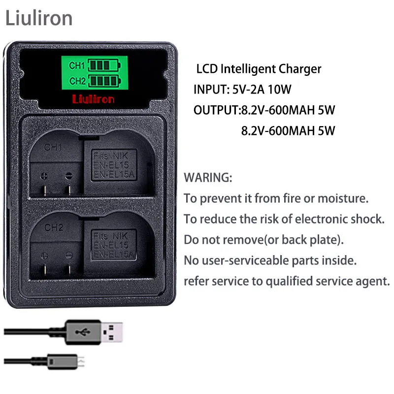 charger only Bateria EN EL15 EN-EL15A ENEL15 EN-EL15 Батарея пакет для Nikon D500 D600, D610 D750 D7000 D7100 D7200 D800 D800E D810 D810A& 1 v1 - Цвет: charger only