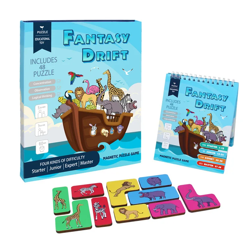 

Wooden fun magnetic fantasy drifting puzzle logical thinking promote early education educational toys gift