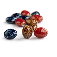 2010pcs specail oval shape retro style ceramic beads pendant porcelain jewelry making for necklace bracelet xn163