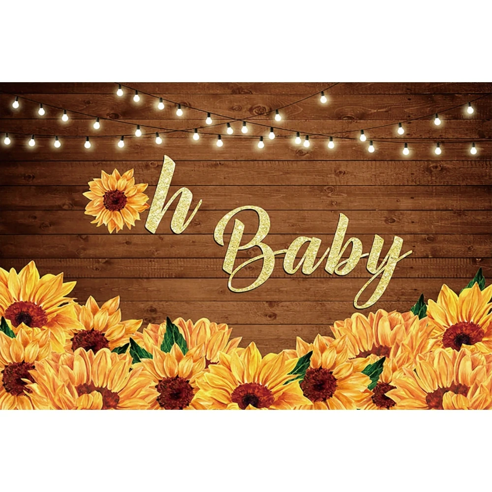 

Vintage Wood Board Flower Light Newborn Baby Shower Birthday Backdrop Vinyl Photography Background For Photo Studio Photophone