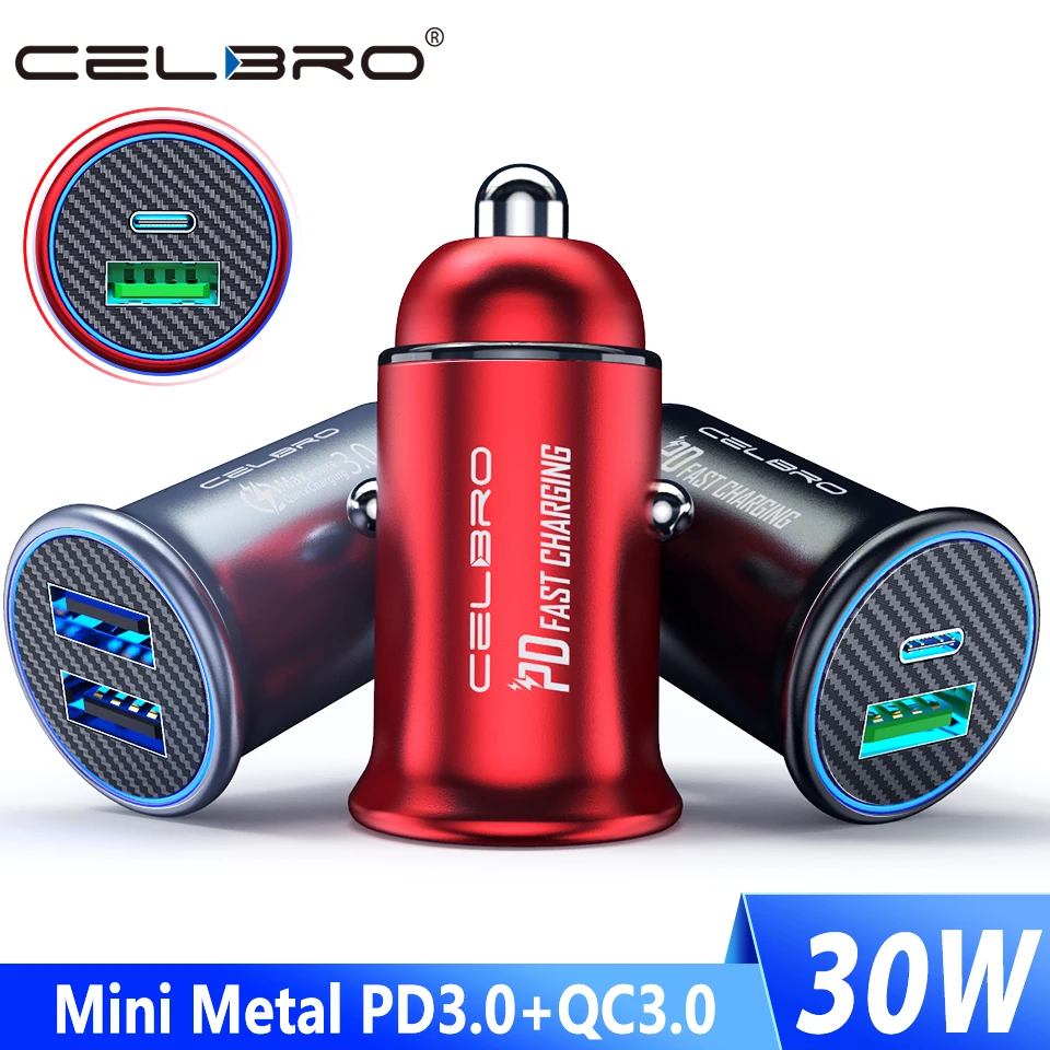 Автомобильное зарядное устройство USB Type C PD мини 30 Вт для Samsung S20|Зарядные